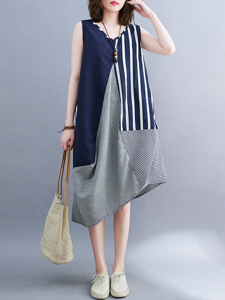 Contrast irregular patchwork dress