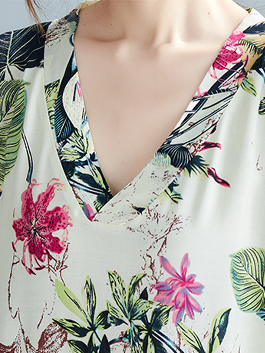 Plant floral printed dress