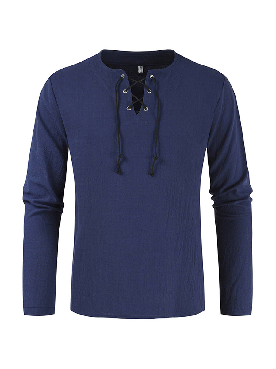 Men's Lace Loose Long Sleeve Shirt