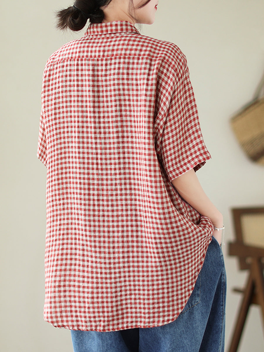 Plaid long casual shirt