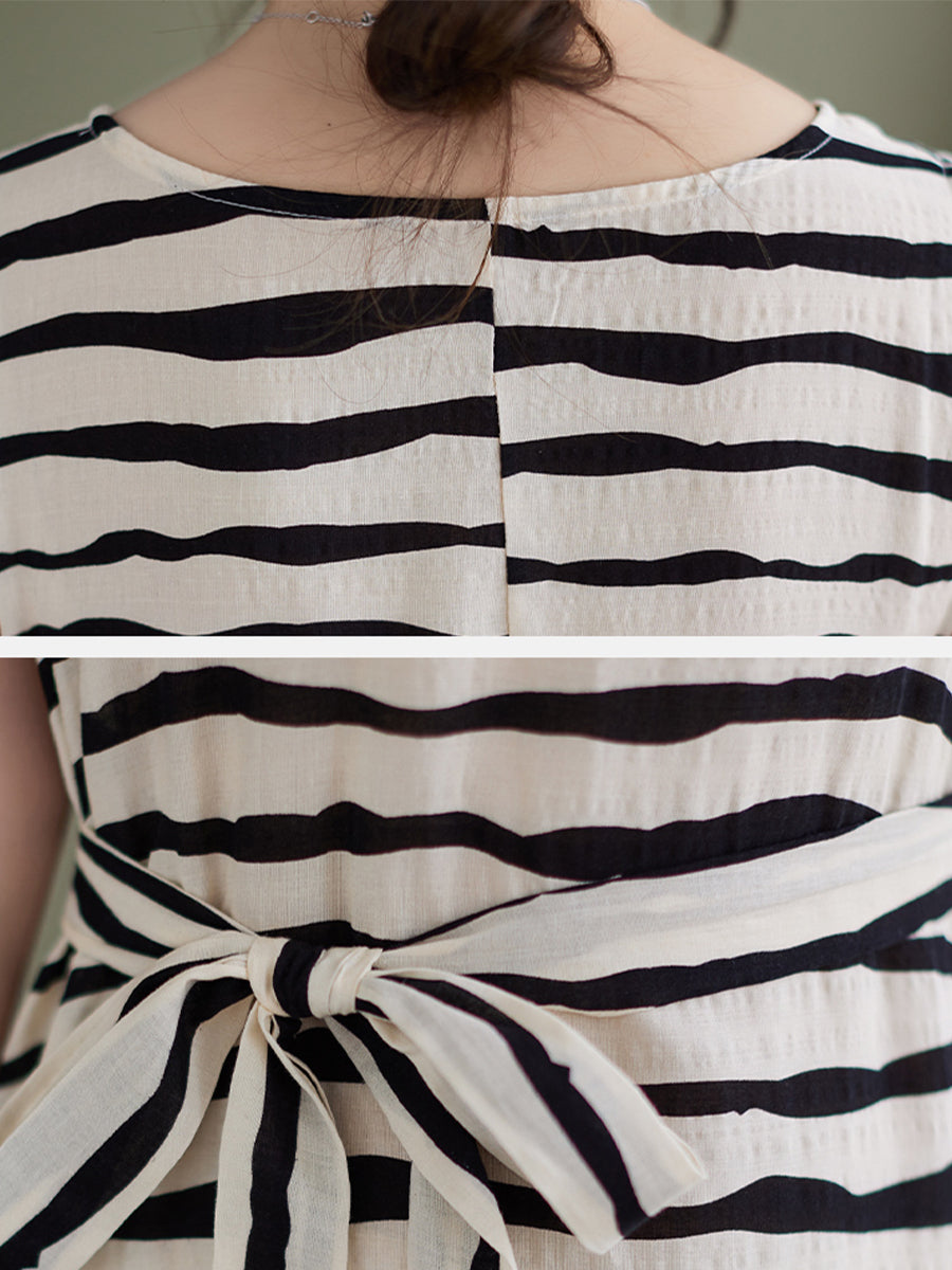 Tank top striped waistband dress