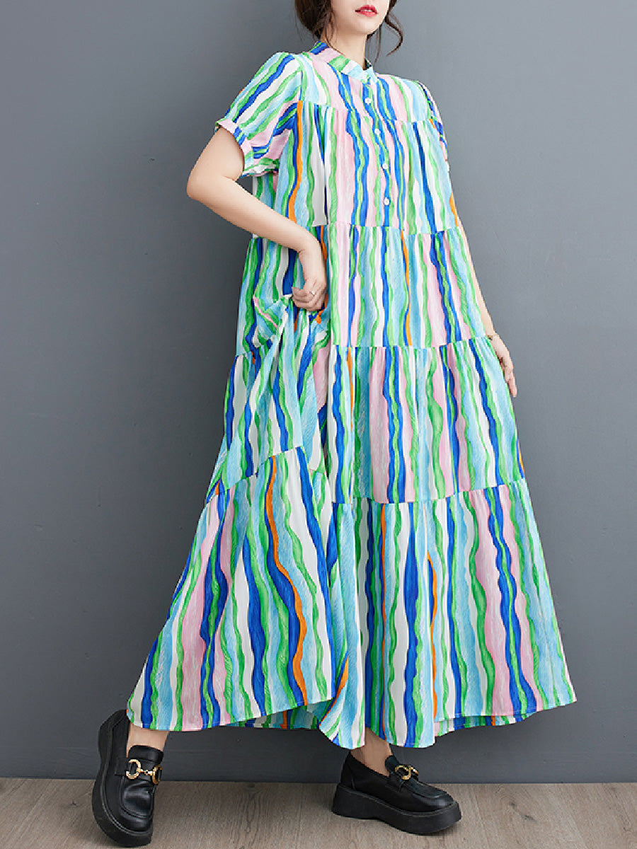 Iridescence patchwork Loose dress