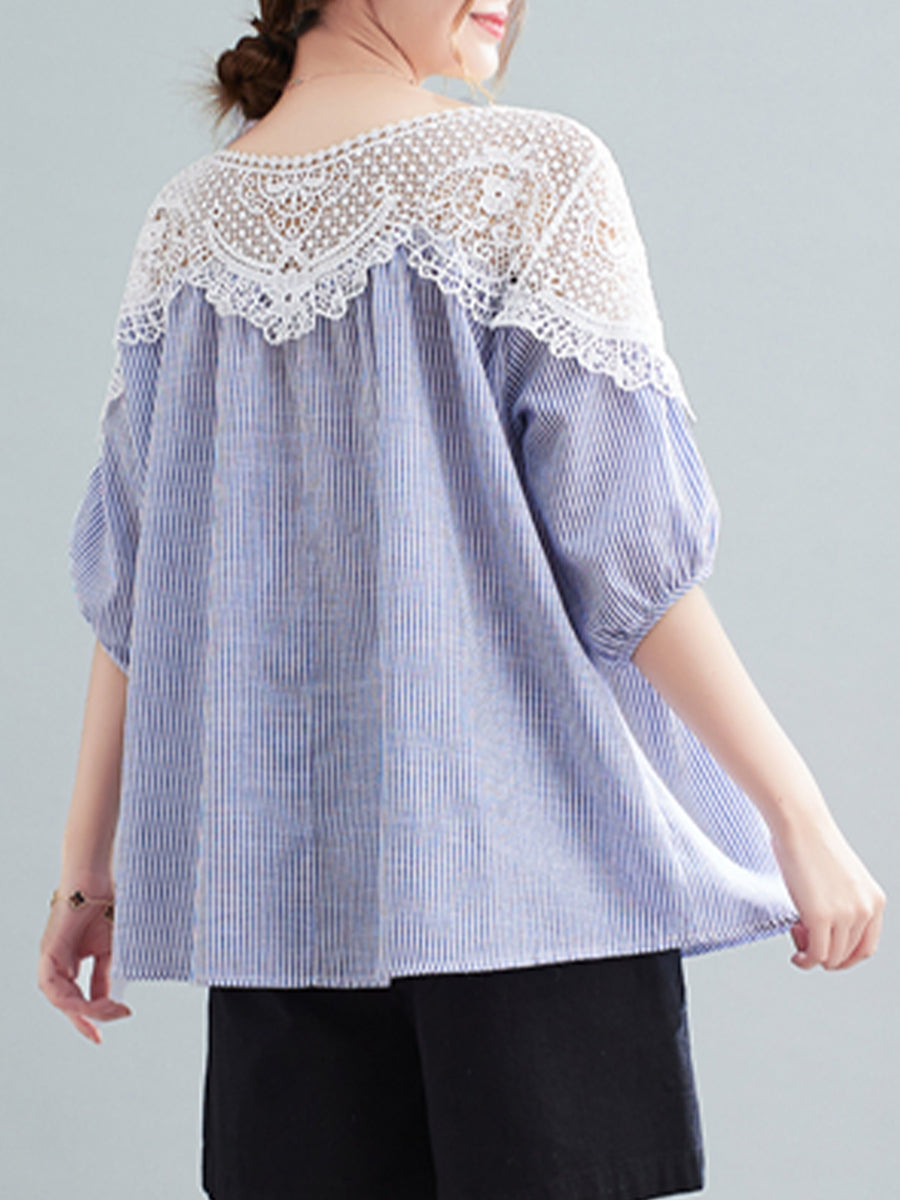 Lace patchwork shirt