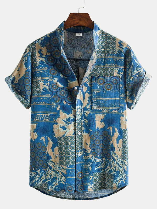 Men's Ethnic Print short sleeve shirt