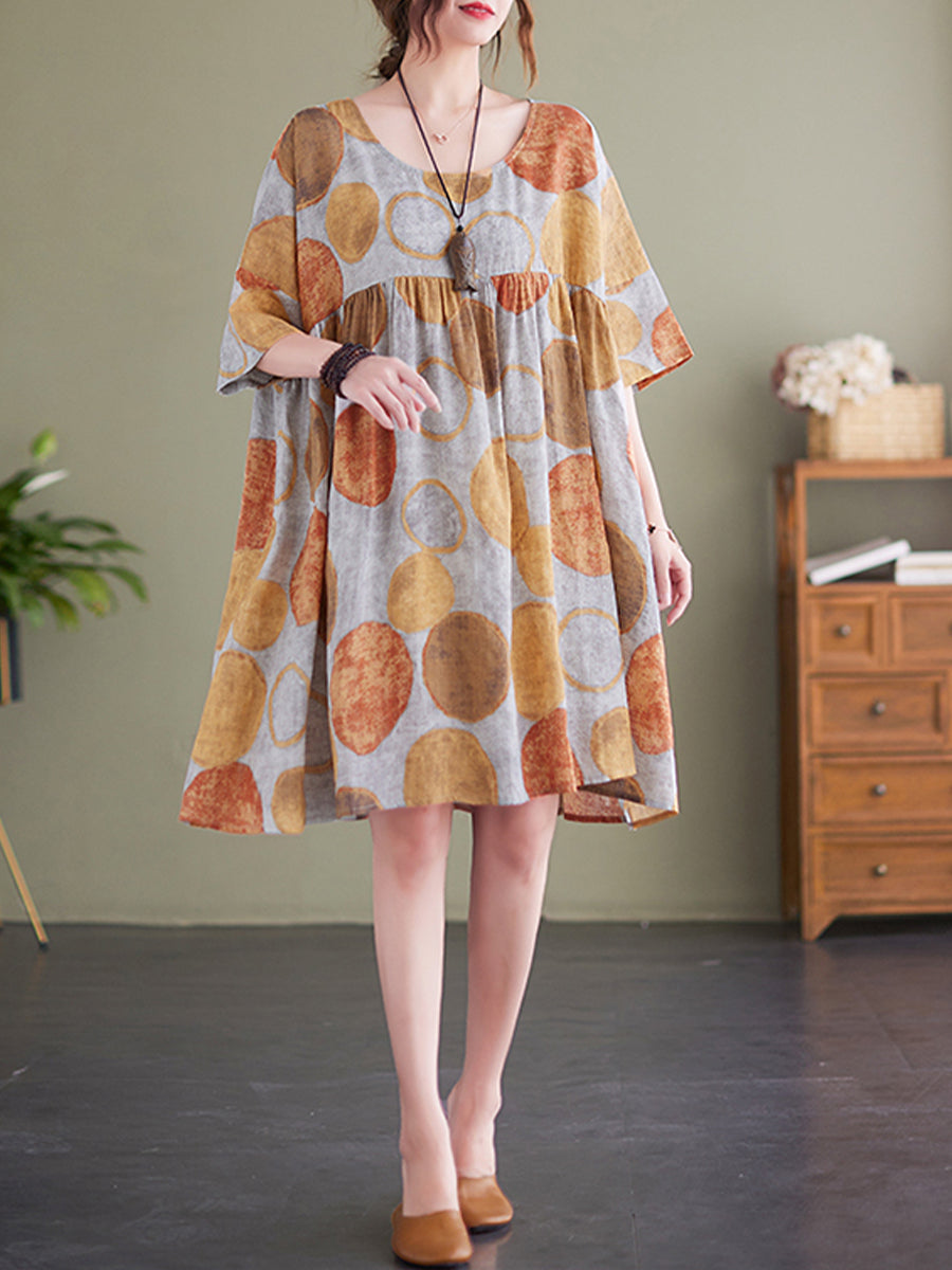 Oversized printed slimming dress