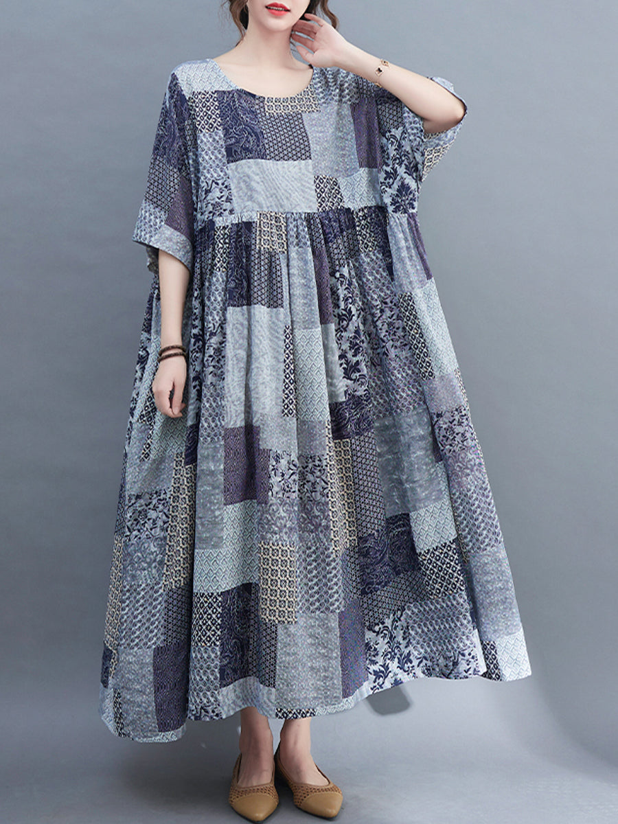 Block Panel Printed Dress