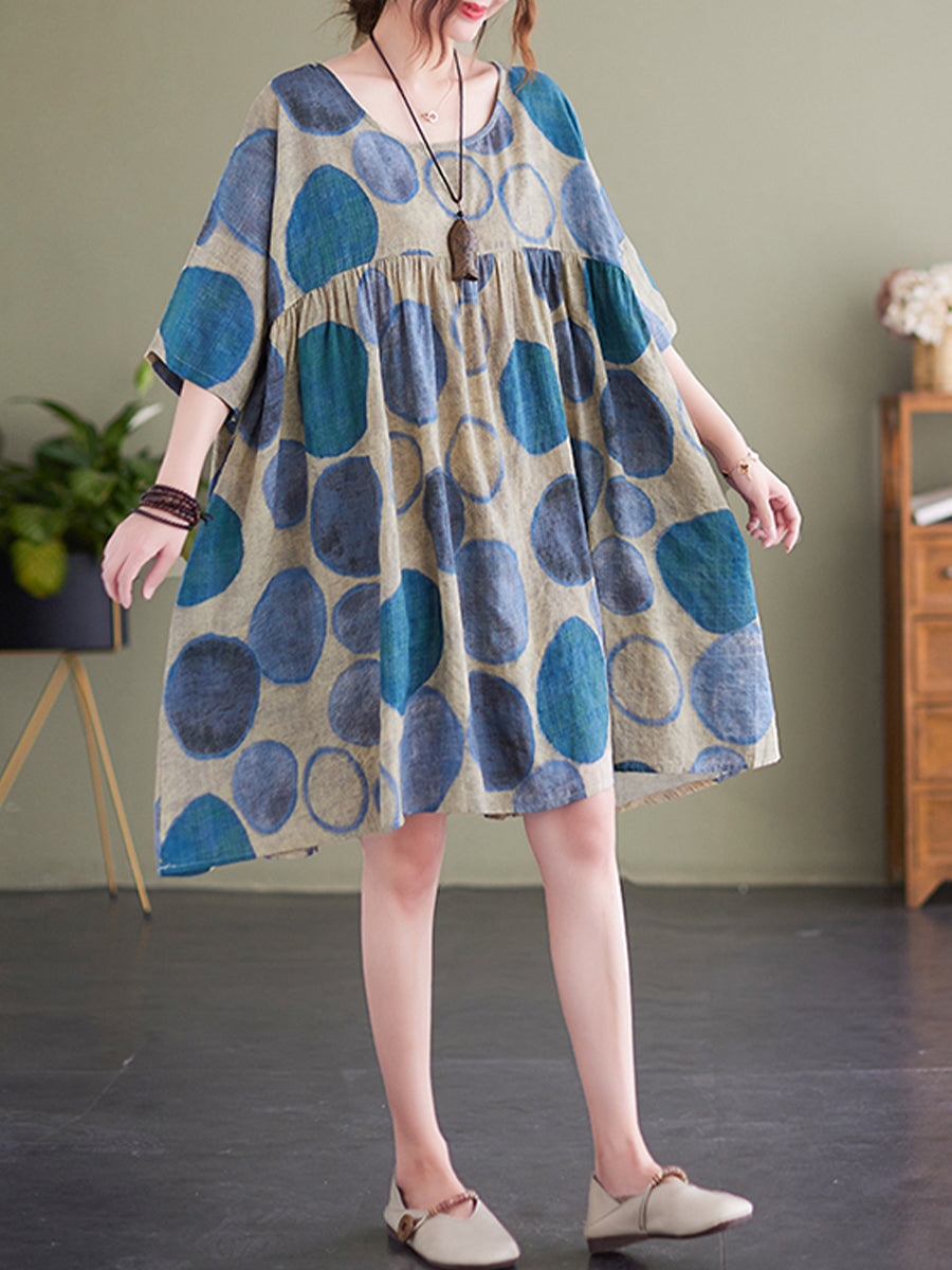 Oversized printed slimming dress