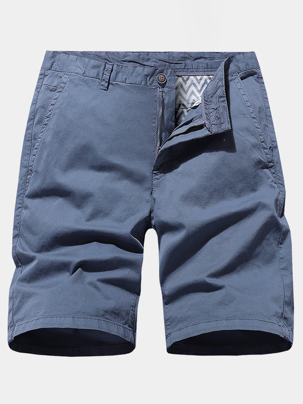 Men's Solid Beach Cotton Casual Shorts