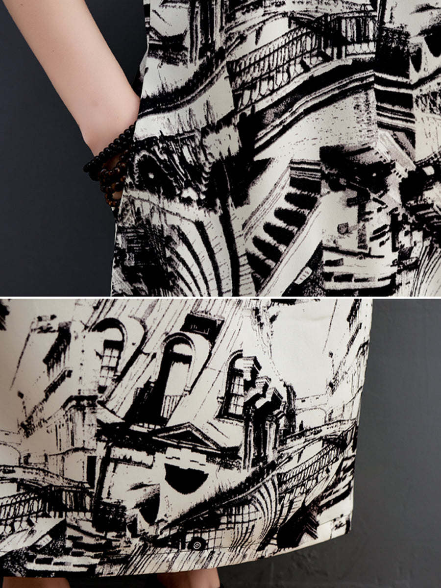 Casual Abstract Print Dress