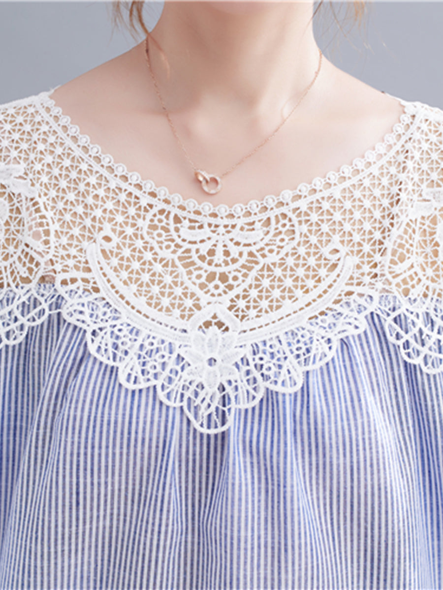 Lace patchwork shirt