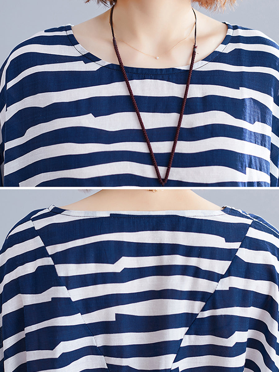 Horizontal striped oversized top