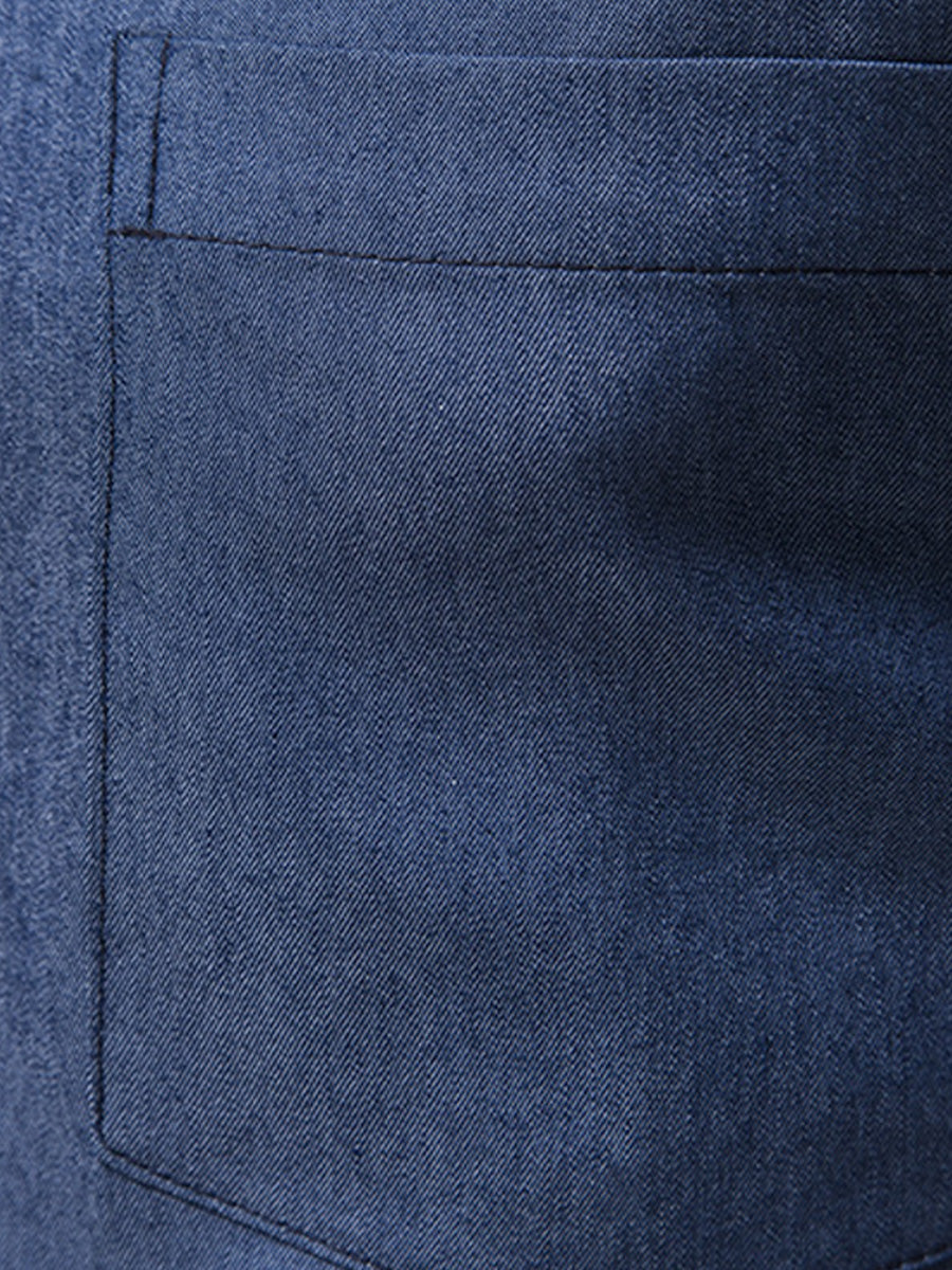 Chemise à manches longues en denim Paisley pour hommes