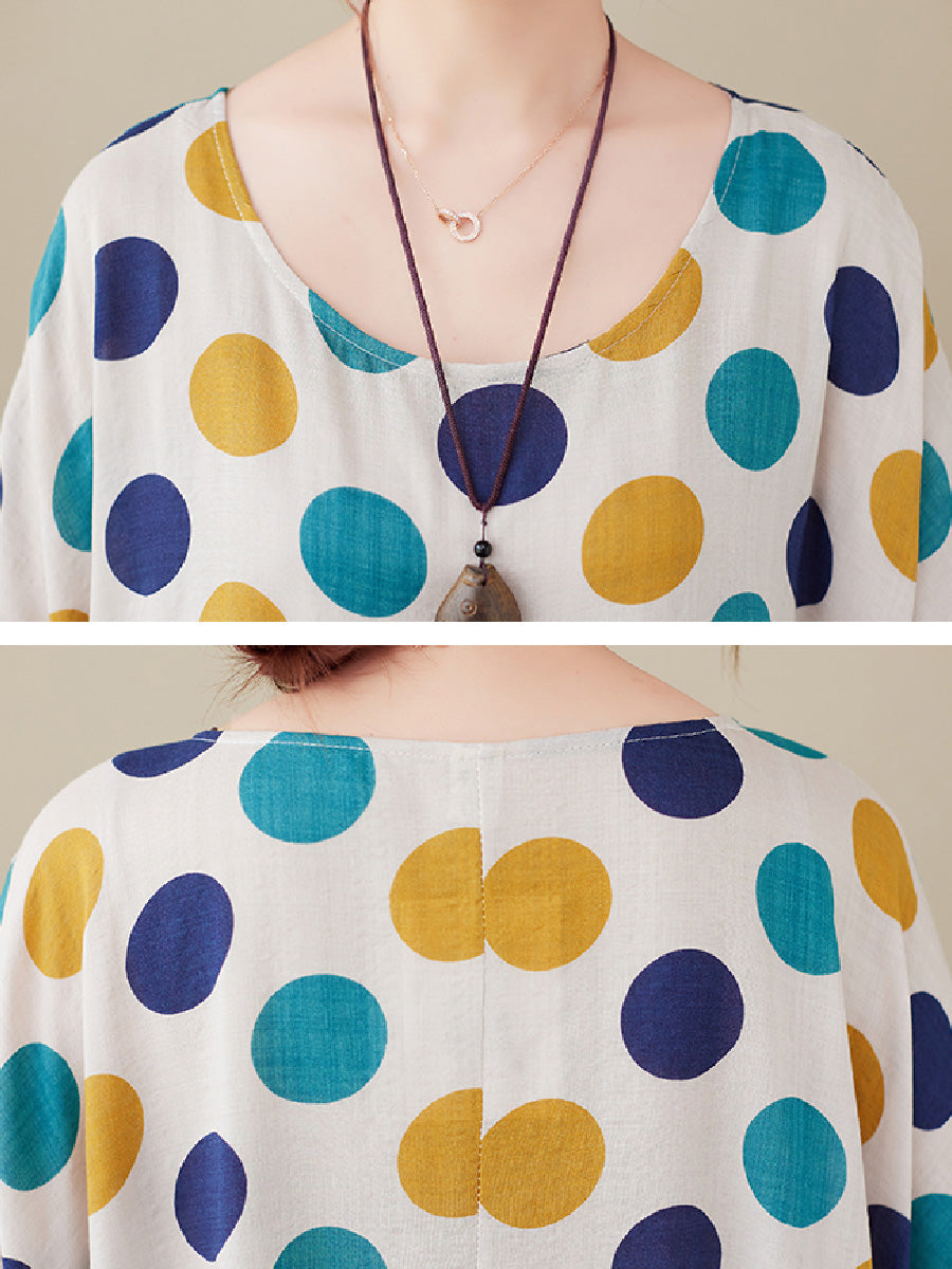 Polka dot short sleeved Dress