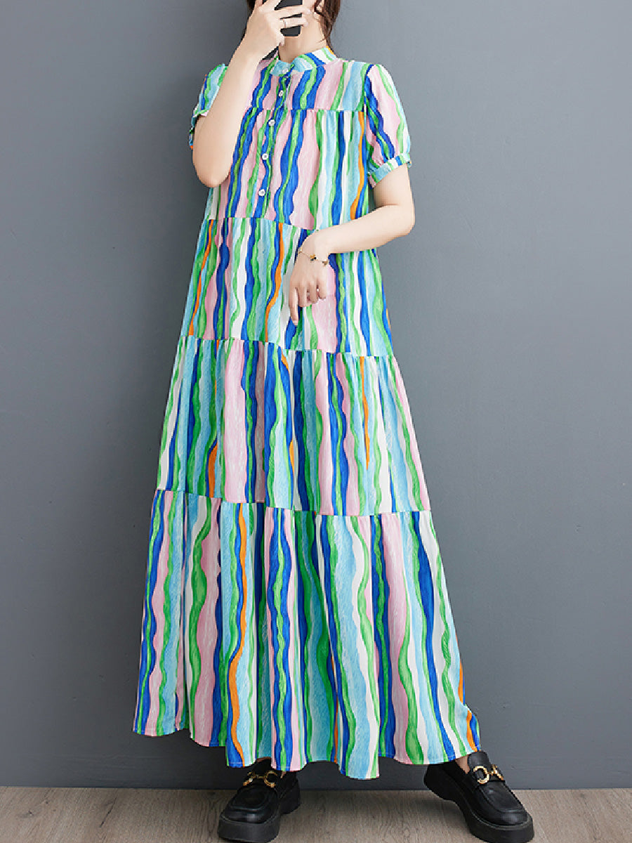 Iridescence patchwork Loose dress