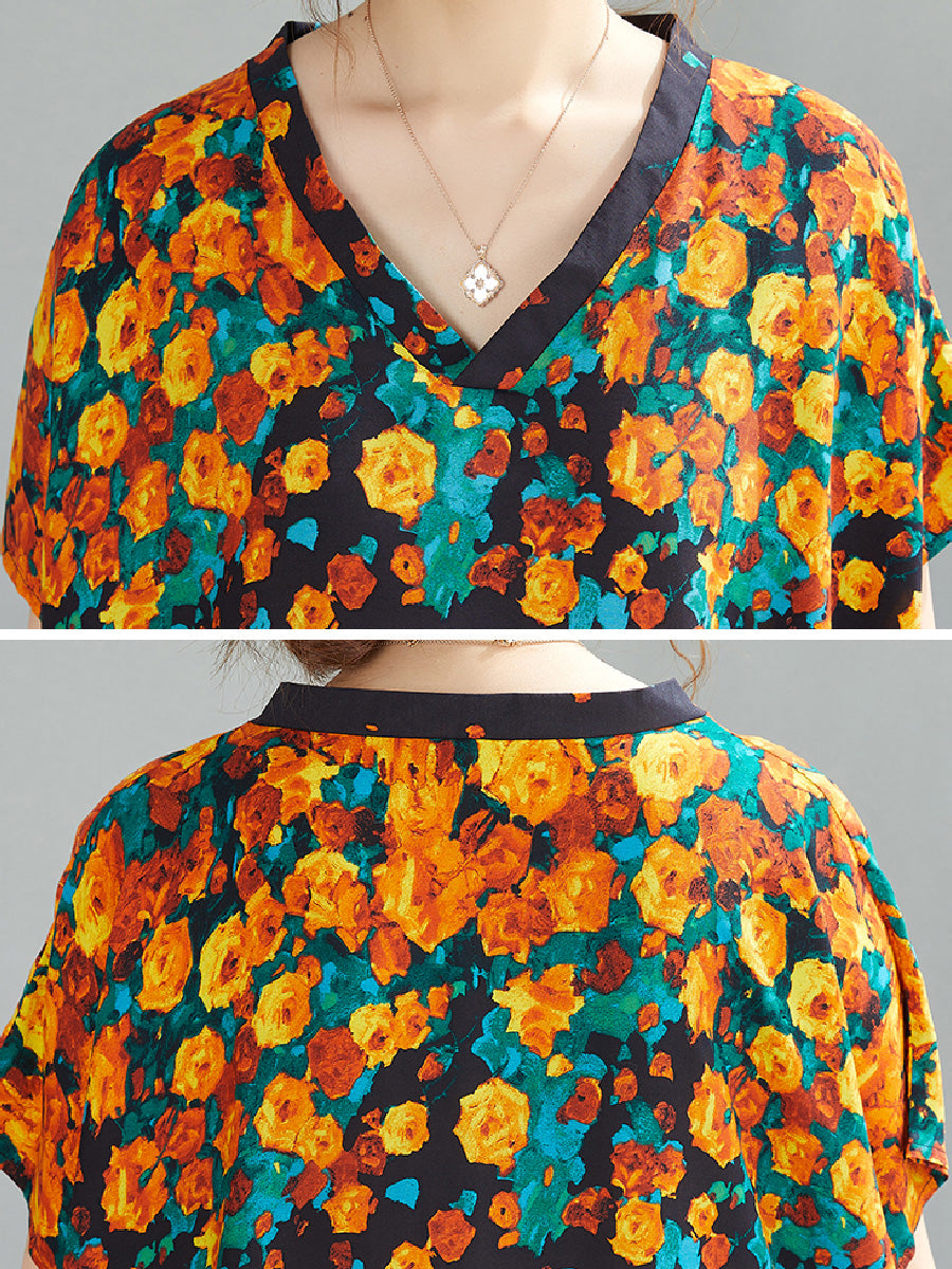 Floral Plus Size Casual Dress