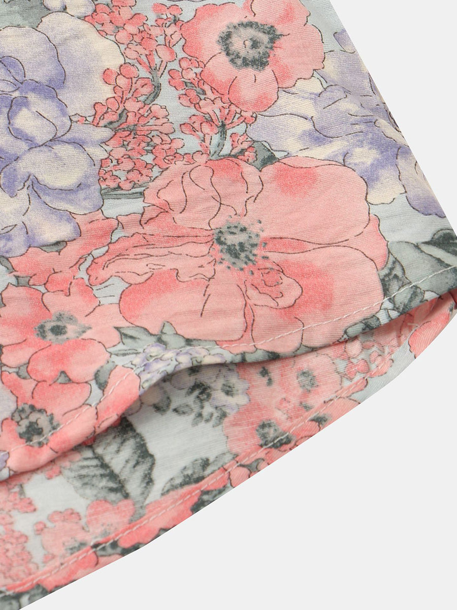 Men's Floral print short sleeve shirt