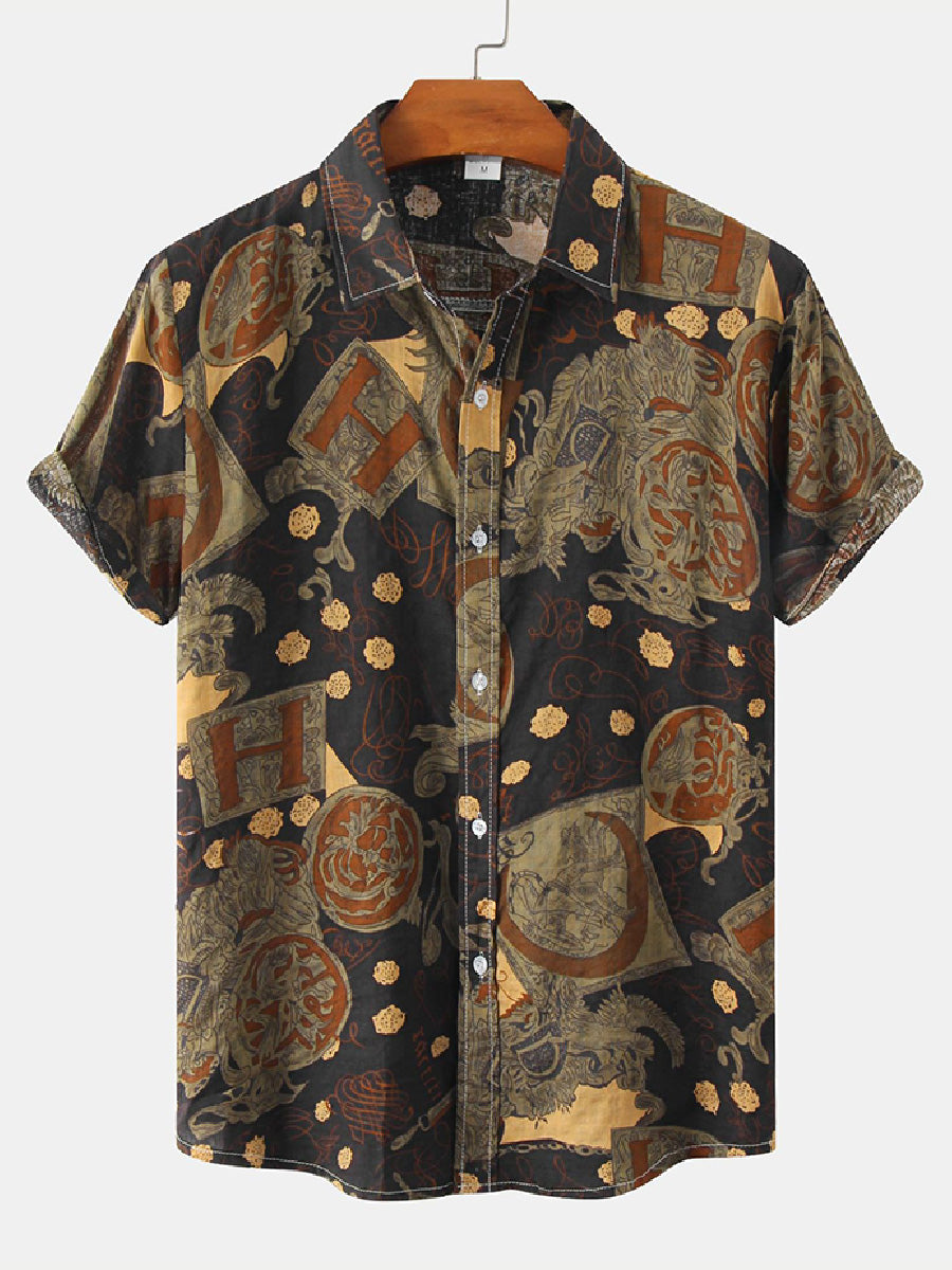 Men's Floral Print short sleeve shirt