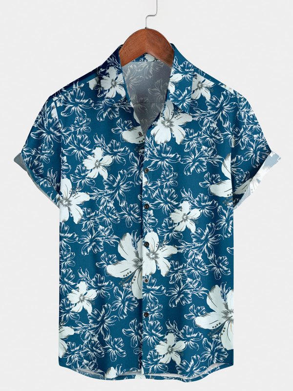 Men's Floral Print short sleeve shirt