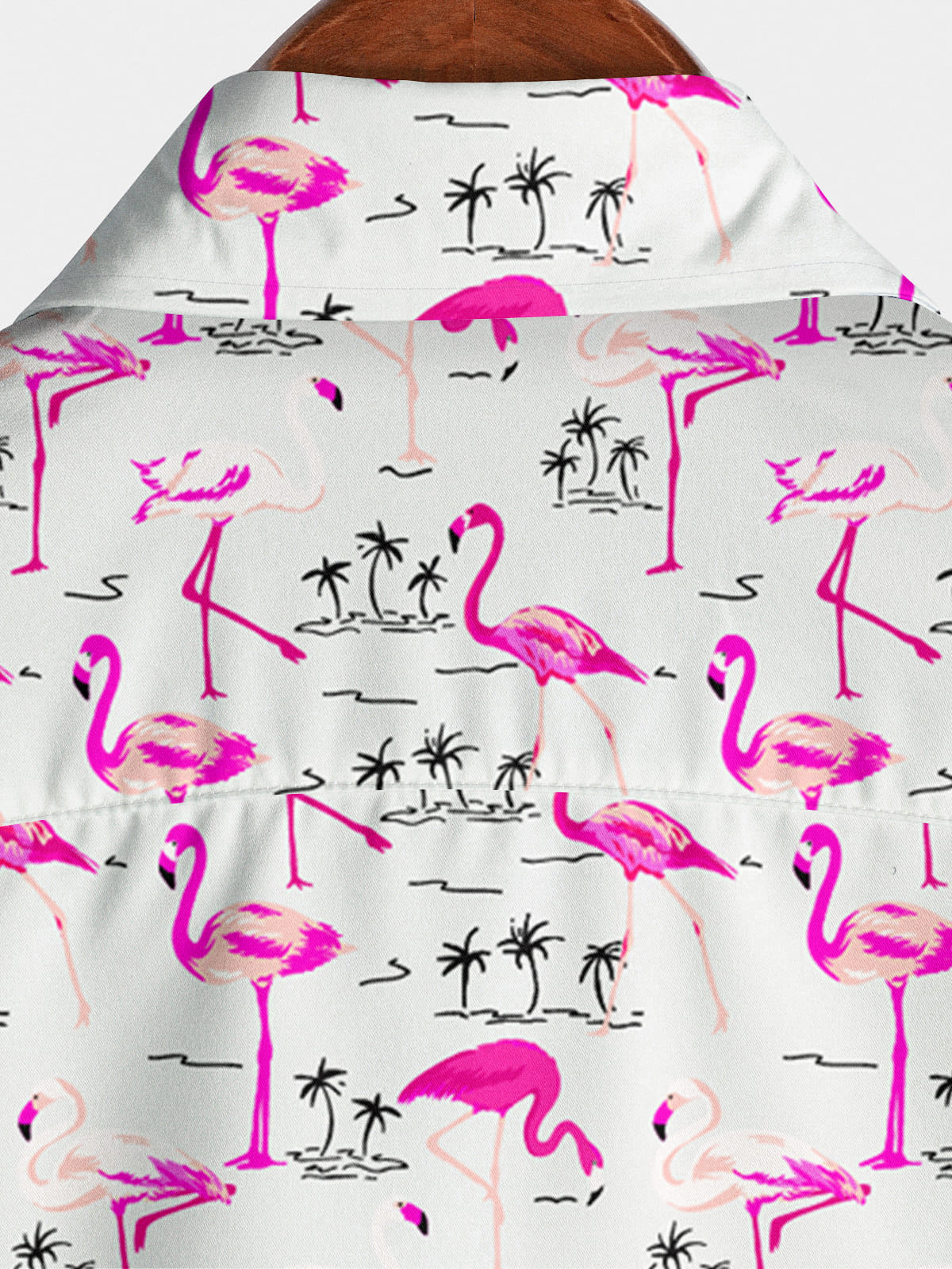 Chemise à manches courtes à imprimé flamant rose pour hommes