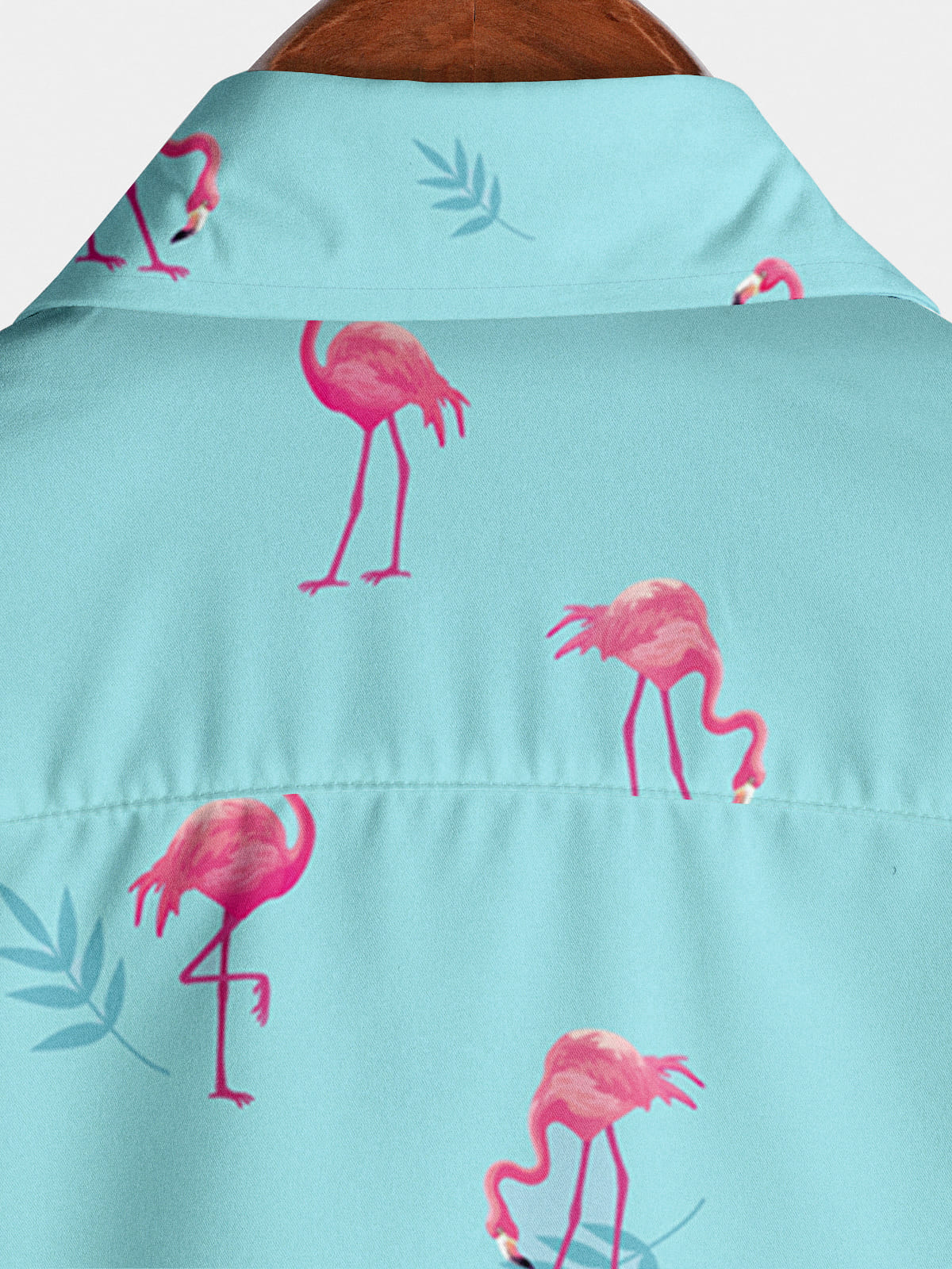 Chemise à manches courtes à imprimé flamant rose pour hommes