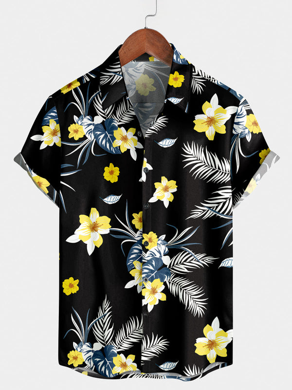 Men's Floral Print Short Sleeve Shirt