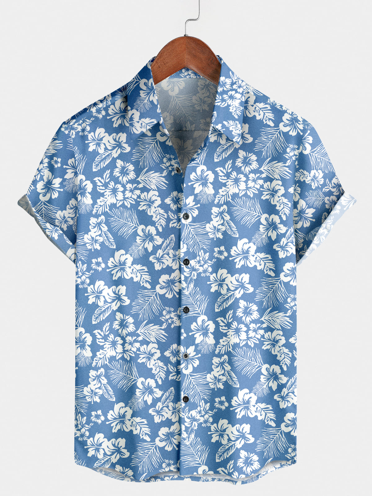 Chemise à manches courtes à imprimé floral pour hommes