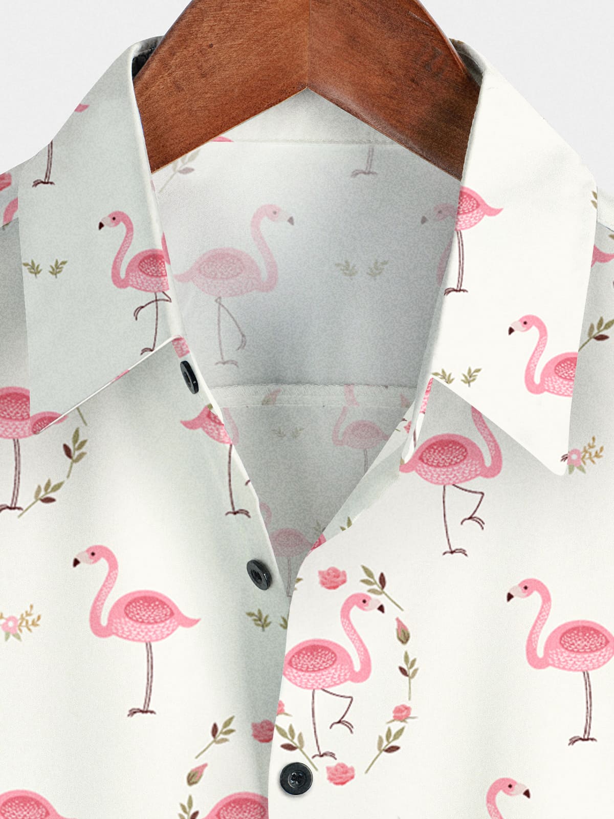 Chemise à manches courtes à motif flamant rose pour hommes