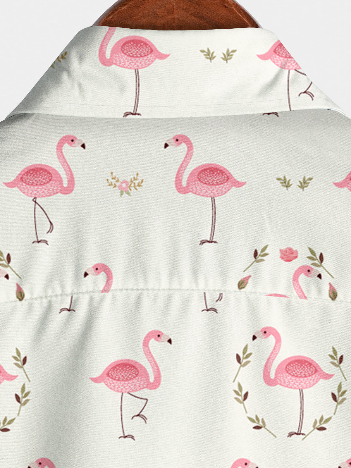 Chemise à manches courtes à motif flamant rose pour hommes