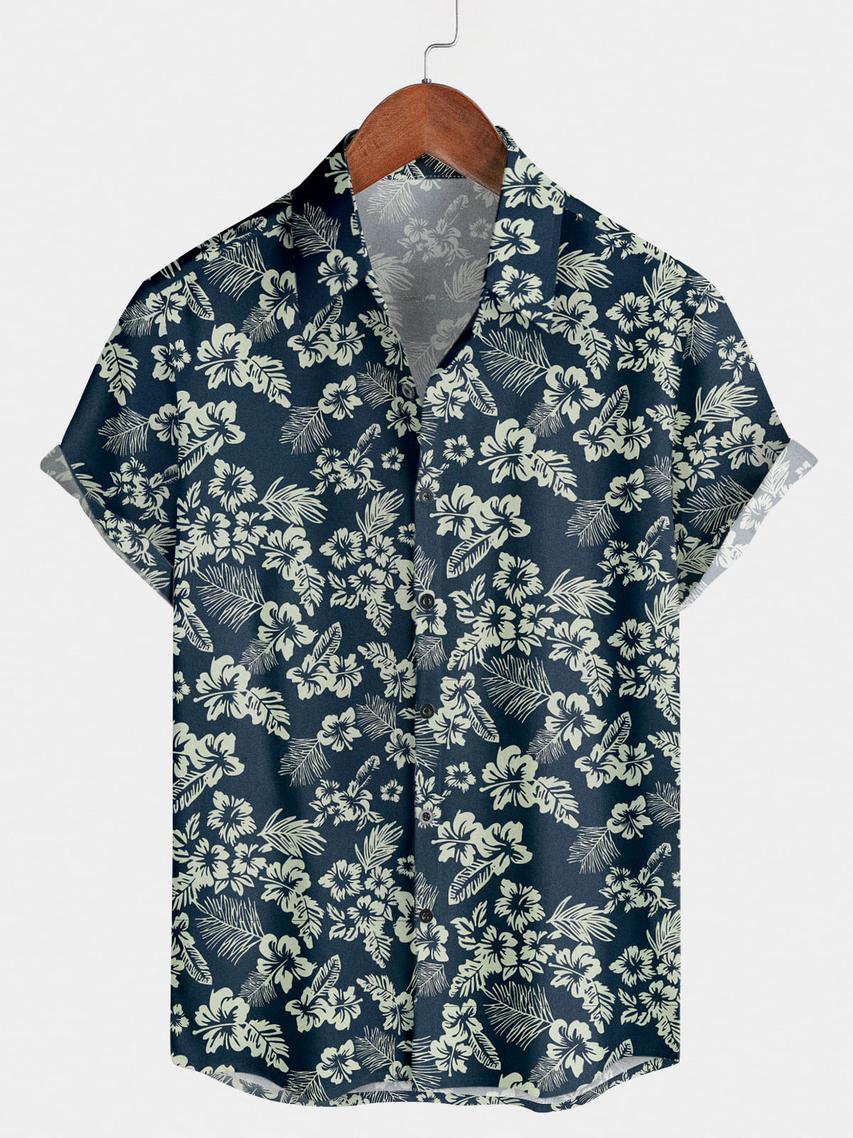 Chemise à manches courtes à imprimé floral pour hommes