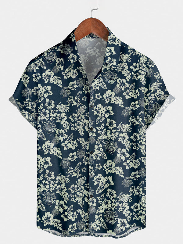 Men's Floral Print Short Sleeve Shirt