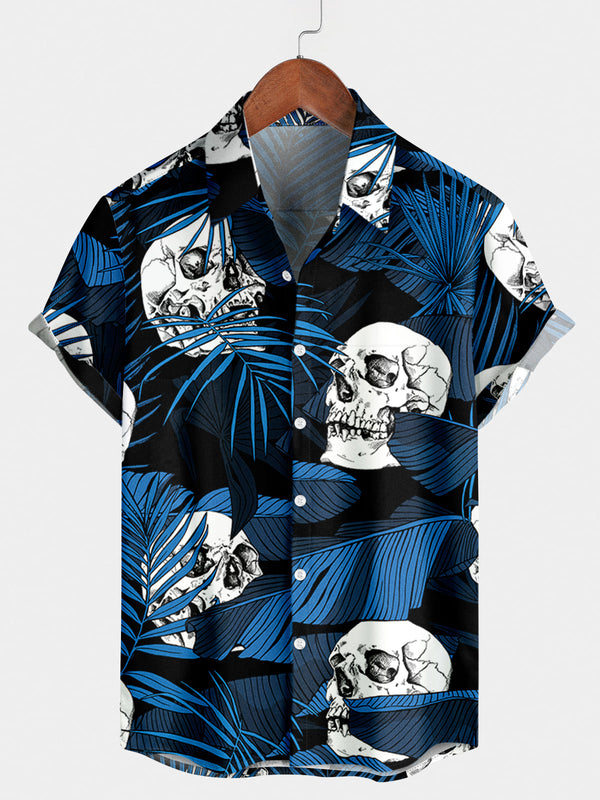 Chemise à manches courtes Flower Skull pour hommes