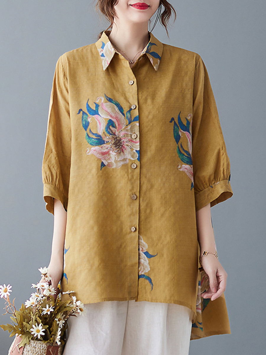 Summer loose floral shirt