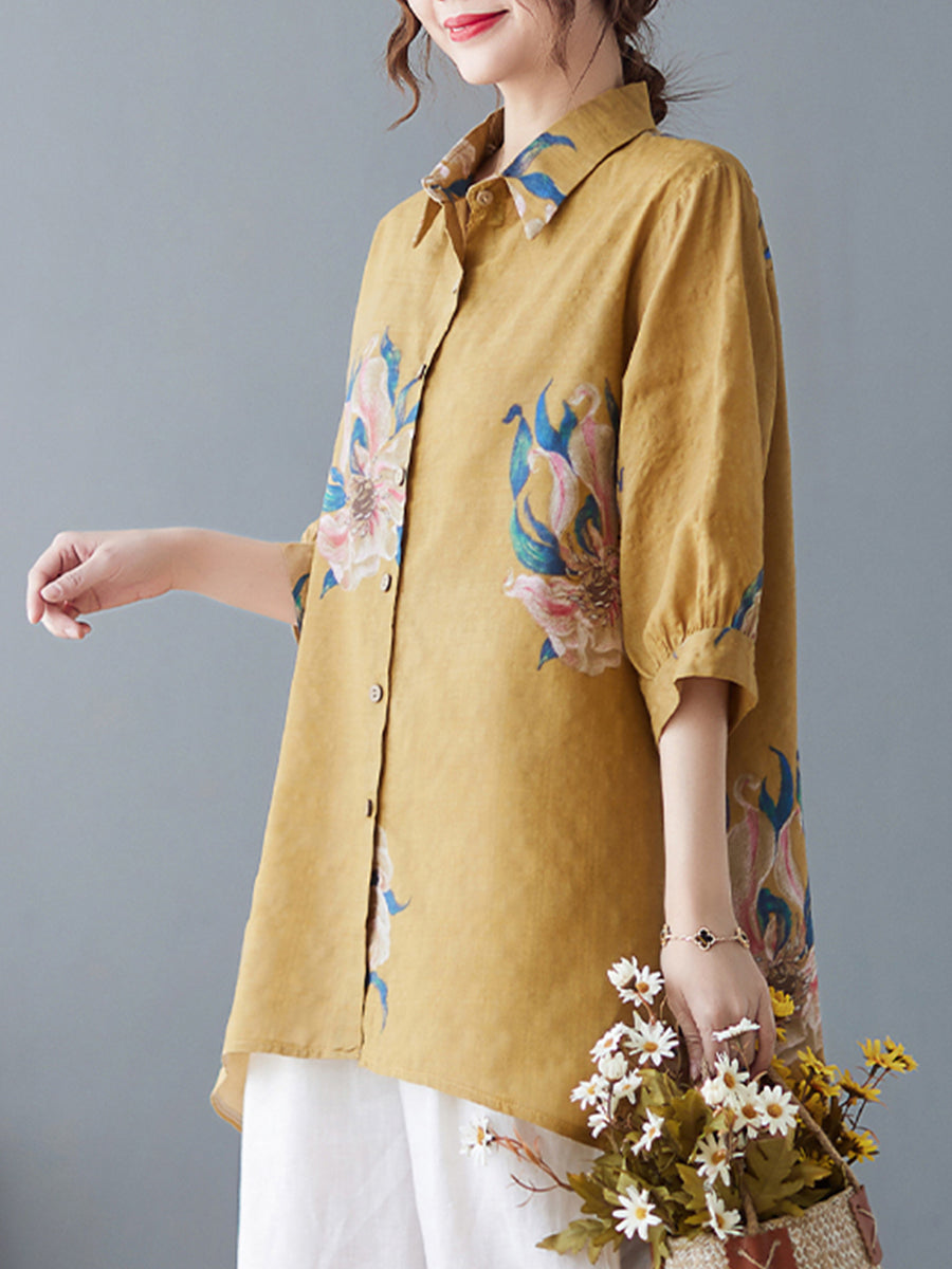 Summer loose floral shirt