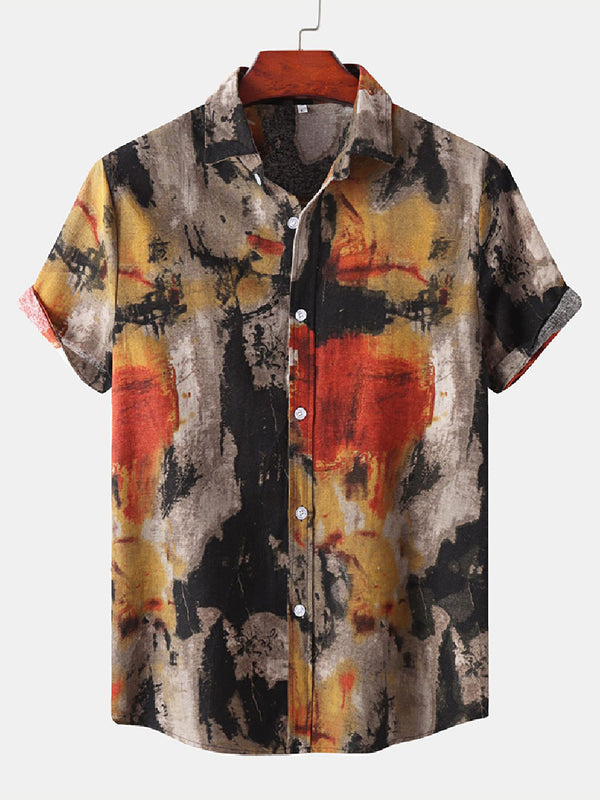 Men's Casual Print short sleeve shirt