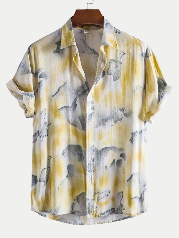 Men's casual print short sleeve shirt