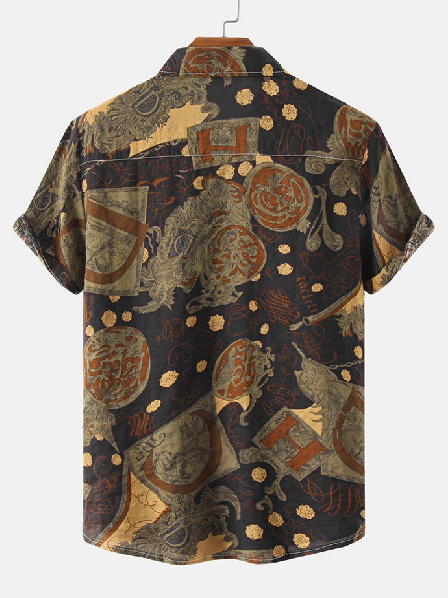 Men's Floral Print short sleeve shirt