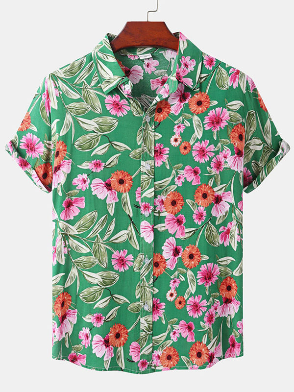 Men's Floral print short sleeve shirt