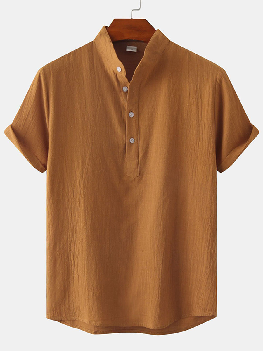 Chemise à manches courtes en coton Beach pour homme