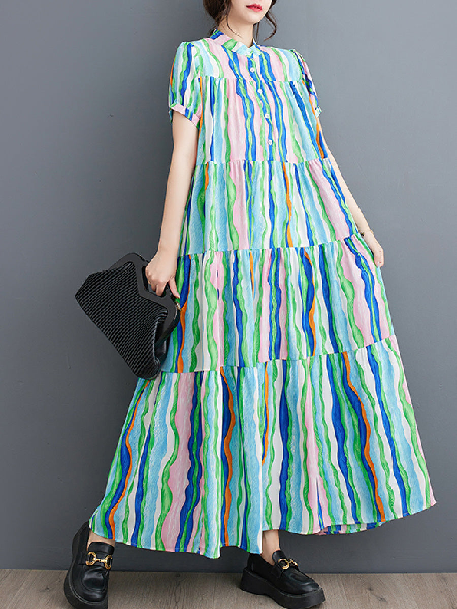 Iridescence patchwork Loose dress