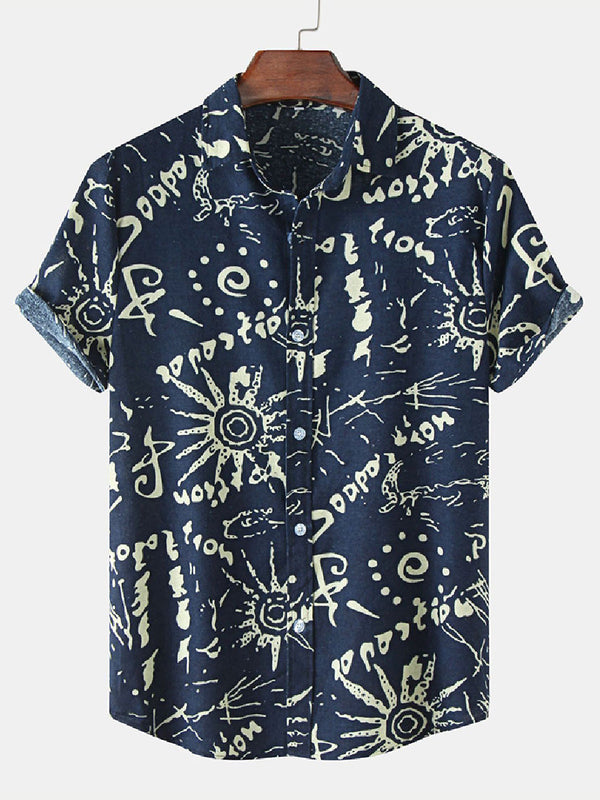 Men's Letter Print short sleeve shirt