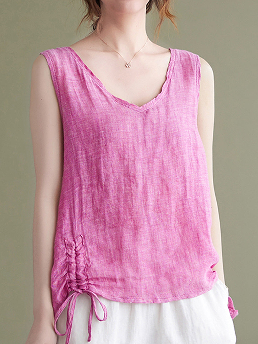 Solid color drawstring tank