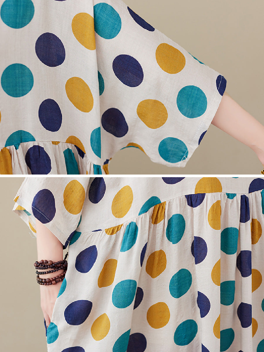 Polka dot short sleeved Dress