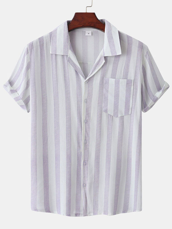 Men's Vertical print short sleeve shirt