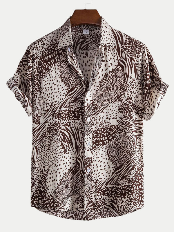 Chemise à manches courtes à imprimé floral pour hommes