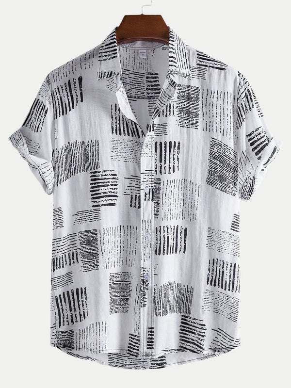 Men's Casual print short sleeve shirt