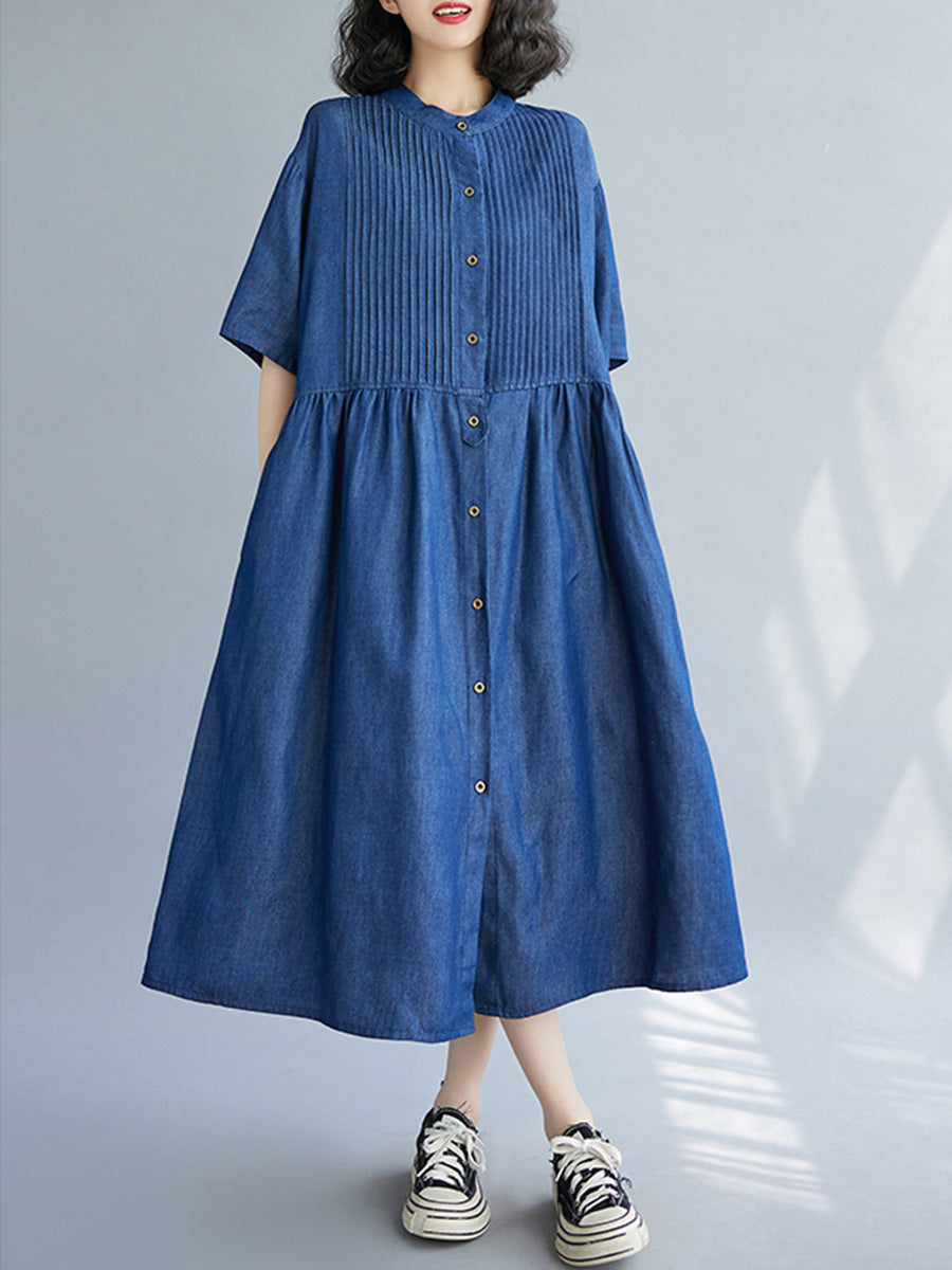 Denim single row dress