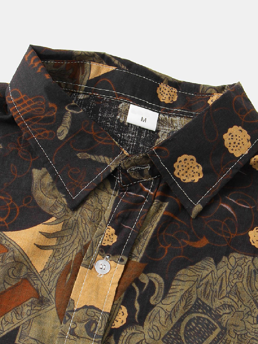 Men's Floral Print short sleeve shirt