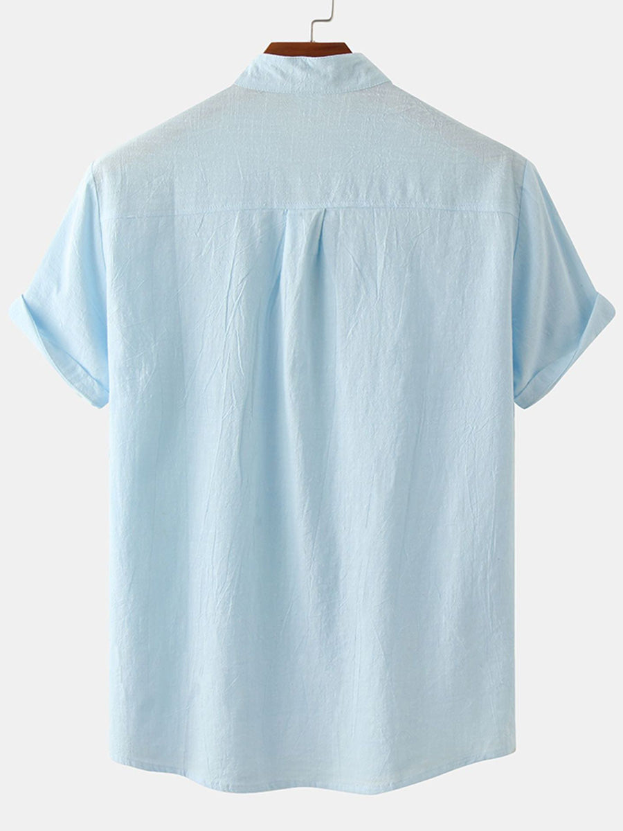 Men's Beach cotton short sleeve shirt