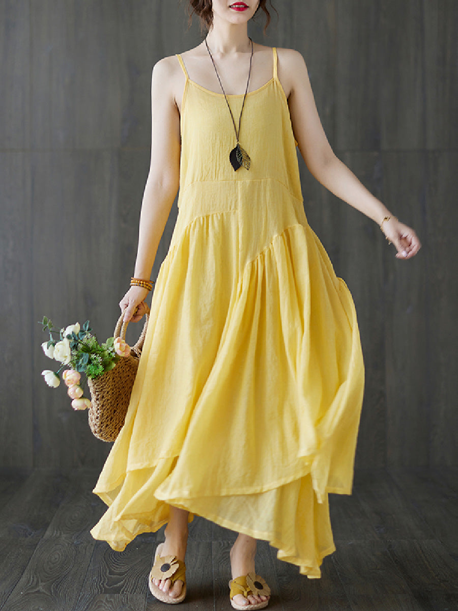 Irregular strap fresh temperament Dress