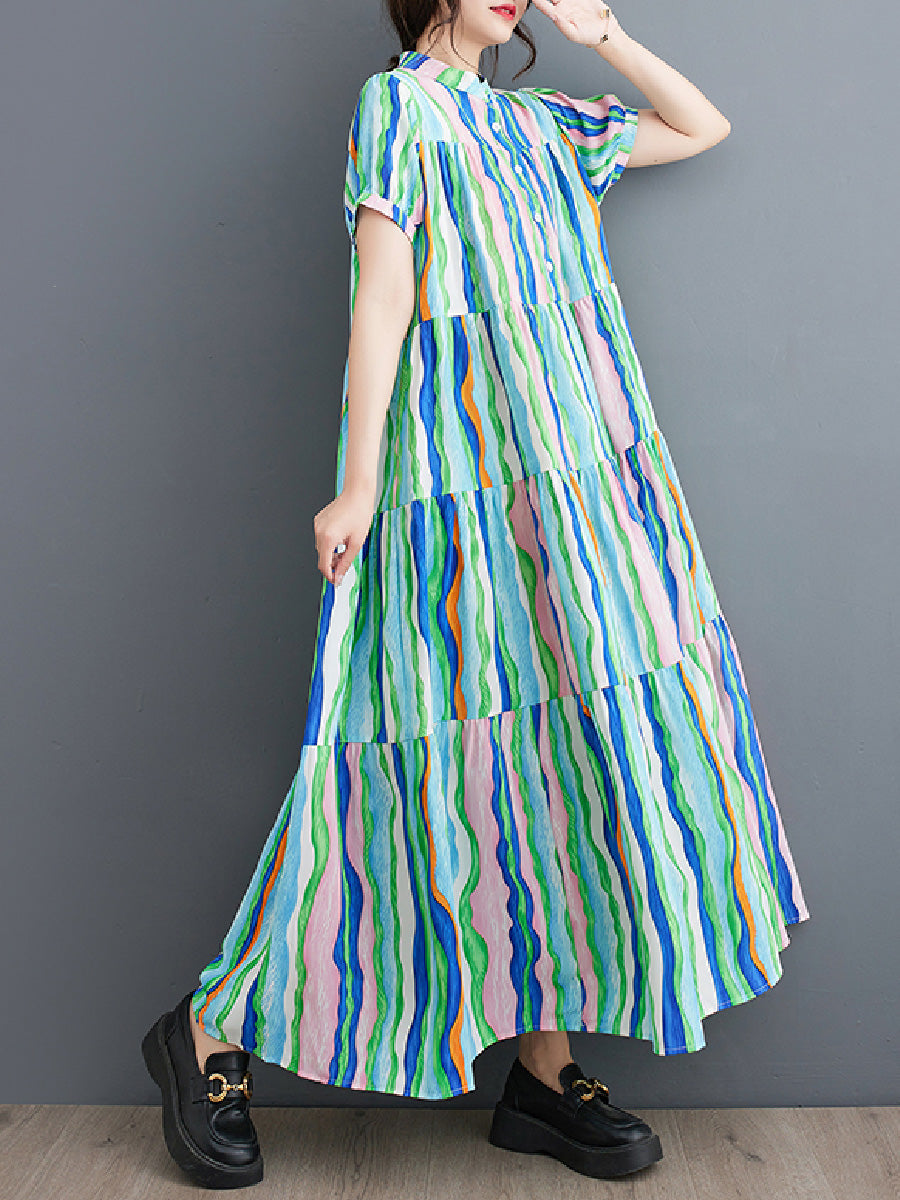 Iridescence patchwork Loose dress